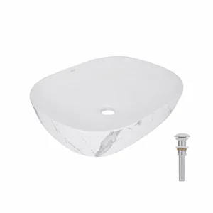 Раковина накладна Qtap Aquarius 470x380x120 мм, Marble, прямокутна, з донним клапаном QTAQA188MR49782
