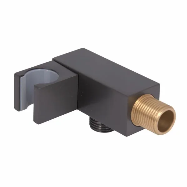 Держатель для ручной лейки Qtap Gemini латунный gunmetal black для скрытого монтажа (QTGEM428639975GMB50121)