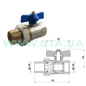 Кран кульовий з американкою STA    3/4