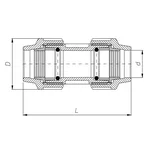 Муфта ПЕ ITAL 63 x 63 мм