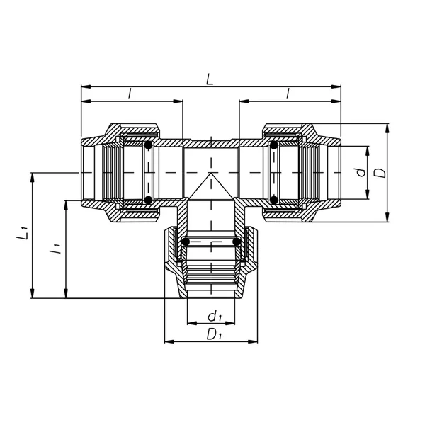 Трійник редукційний ПЕ ITAL 50 x 40 x 50 мм