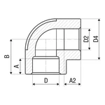 Кутник 90° перехідний PP-r ITAL 32 x 25 мм