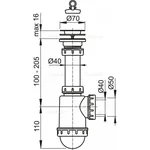 Сифон для кухни ALCA PLAST A441 1 1/2