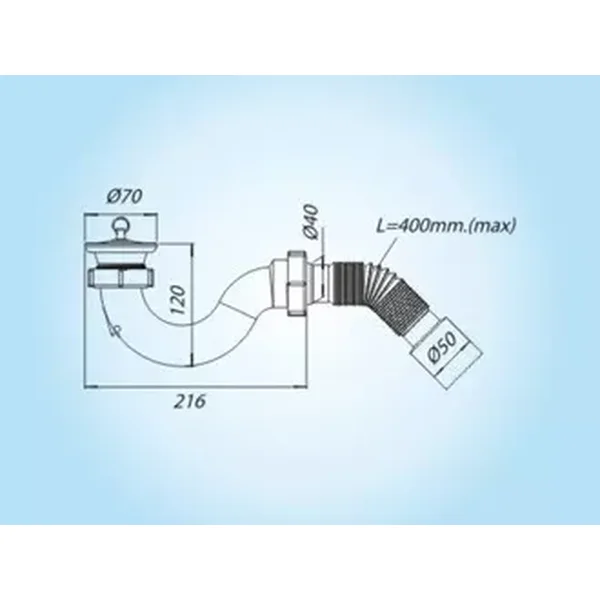 Сифон для душа SOLOPLAST Д0110 с гофротрубой 40/50 (1003927)