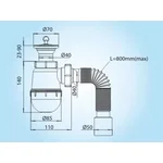 Сифон 1/240 SOLOPLAST К1310 из нержавеющей стали для кухни 1 1/2