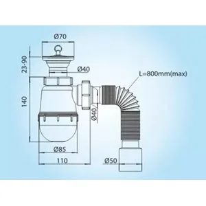 Сифон 1/240 SOLOPLAST К1310 из нержавеющей стали для кухни 1 1/2 Сифон 1/240 SOLOPLAST К1310 из нержавеющей стали для кухни 1 1/2