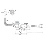 Сифон для ванни Kronoplast В-0550 К 40/50 Сlick-Сlack з переливом (SR27200133)