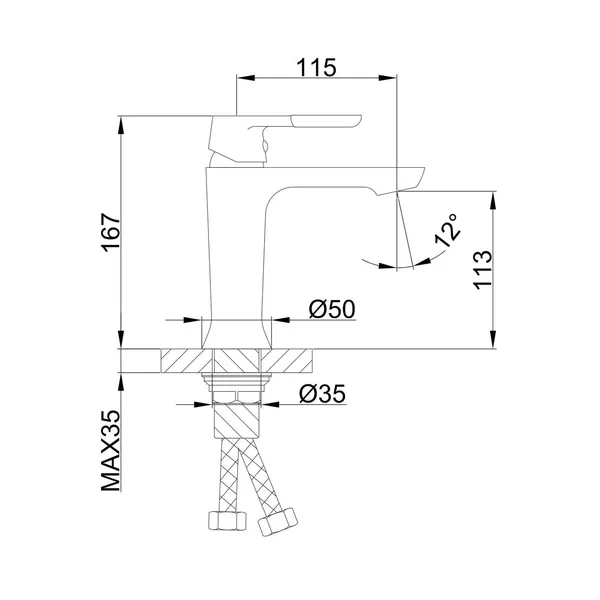 Змішувач для умивальника Frap F1034, білий/хром