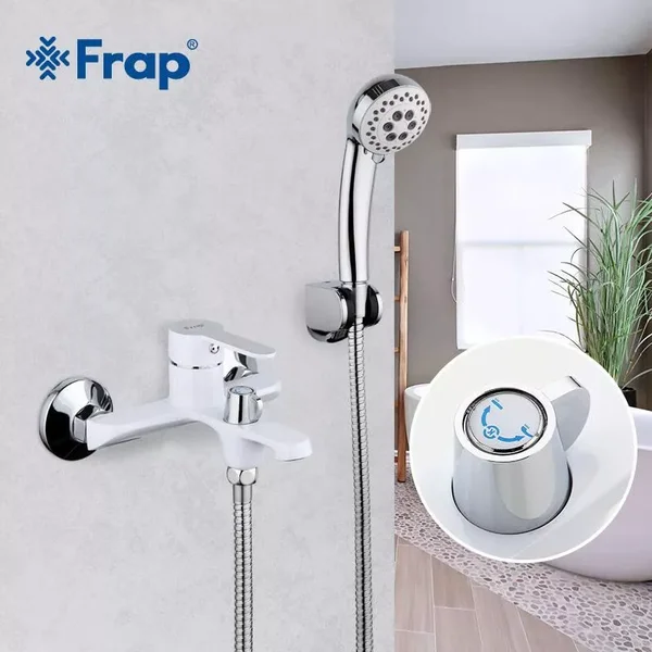 Змішувач для ванни Frap F3241, білий/хром