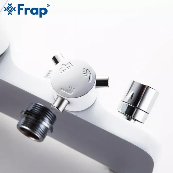 Душева система Frap F2431, поворотний вилив, лійка, білий/хром