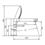 Змішувач для ванни на борт GAPPO G1148, білий/хром