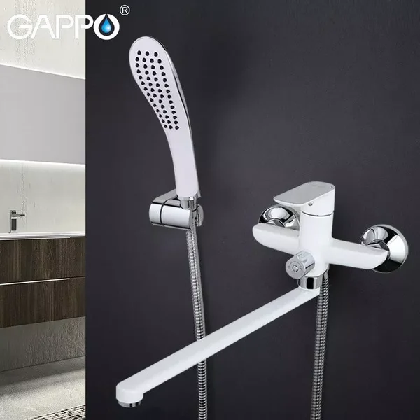 Змішувач для ванни GAPPO G2248, білий/хром
