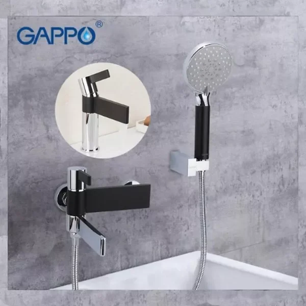 Змішувач для ванни GAPPO G3281, чорний хром