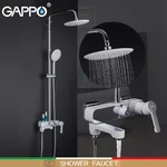 Душова система GAPPO G2402-8, вилив - перемикач на лійку, білий/хром