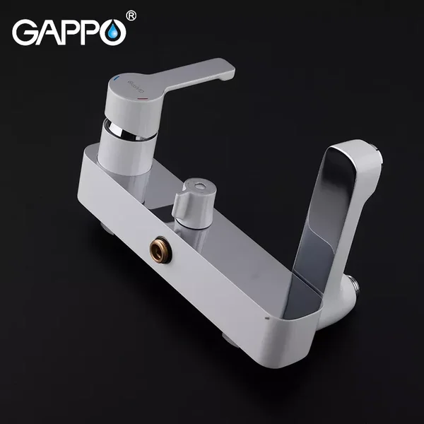 Душова система GAPPO G2402-8, вилив - перемикач на лійку, білий/хром