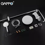 Душова система GAPPO G2402-8, вилив - перемикач на лійку, білий/хром