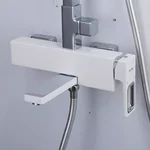 Душова система GAPPO G2417-8, вилив - перемикач на лійку, білий/хром