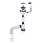 Сифон для мийки KRONO PLAST М-1055-Е з переливом Ø40×40 мм/50 (1035136)