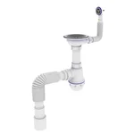 Сифон для мийки KRONO PLAST М-1055-Е з переливом Ø40×40 мм/50 (1035136)