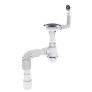 Сифон для мойки Krono Plast М-1055-Е Ø40×40 мм/50 с переливом (1035136)