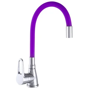 Змішувач для кухні WEZER SOP4-R045-PURPLE з гнучким виливом, фіолетовий