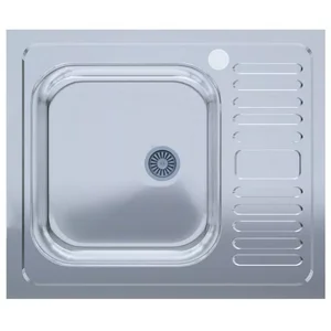 Мийка нерж.UA 5060-L товщ-0.4mm, р-р-500*600*140mm Polish (накладна) {20}