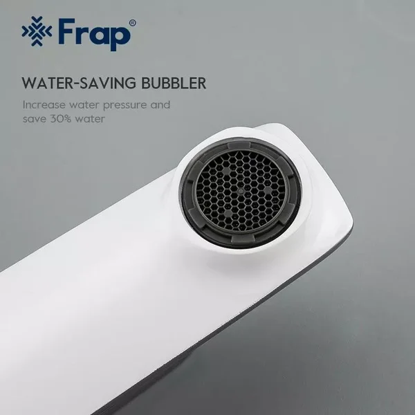 Змішувач для умивальника Frap F1058, білий/хром