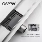 Трап для душу GAPPO G85007-1, 70х500 мм, нержавіюча сталь
