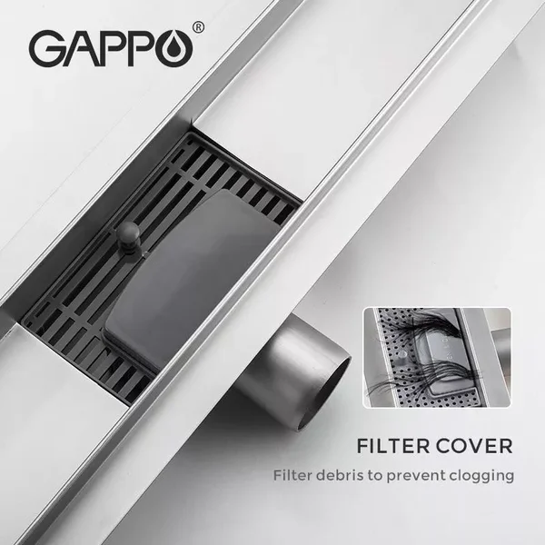 Трап для душу GAPPO G86007-3, 70х600 мм, нержавіюча сталь