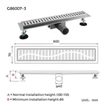 Трап для душу GAPPO G86007-3, 70х600 мм, нержавіюча сталь