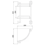 Полиця кутова Frap F1907-2 скляна двоярусна 290×290 мм (1037728)