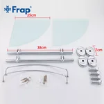 Полиця кутова Frap F1907-2 скляна двоярусна 290×290 мм (1037728)