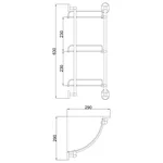 Скляна полиця кутова Frap F1907-3, 3-х ярусна, 290х290 мм