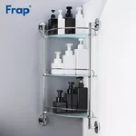 Скляна полиця кутова Frap F1907-3, 3-х ярусна, 290х290 мм