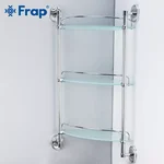 Скляна полиця кутова Frap F1907-3, 3-х ярусна, 290х290 мм