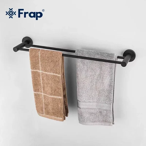 Тримач для рушників Frap F30209, 600 мм, нержавіюча сталь, чорний