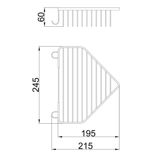 Полиця металева кутова Frap F335, 240х60 мм, хром