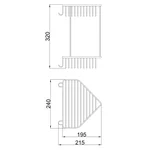 Полиця кутова Frap F335-1, 2-х ярусна, 240х320 мм, хром