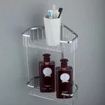Полиця кутова Frap F335-1, 2-х ярусна, 240х320 мм, хром