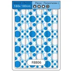 Шторка для ванної та душа Frap F8806, поліетилен, 180х180 см, блакитний