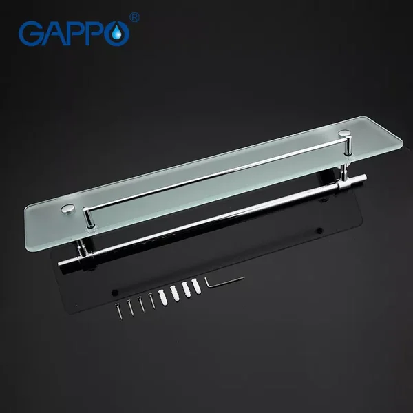 Полиця з тримачем для рушників GAPPO G1807-4, 580х120 мм, хром