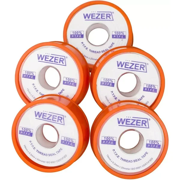 Фум стрічка WEZER PTFE 19x0, 2 мм 20 м, білий