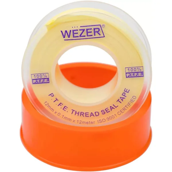 Фум стрічка WEZER PTFE 12x0,1 мм 12 м, жовтий
