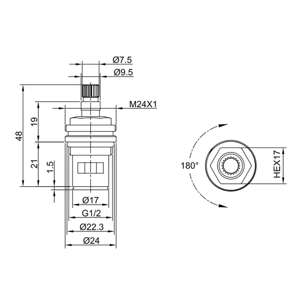 Кран-букса Frap F52-16 20 шліців 180° (1038727)