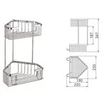 Полиця кутова Frap F351-1, 2-х ярусна, 240х320 мм, хром