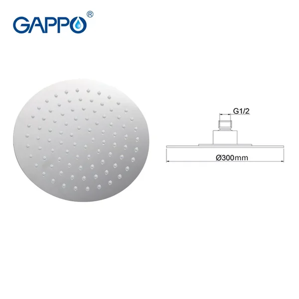 Тропічний душ GAPPO G29, Ø200 мм, нержавіюча сталь, хром