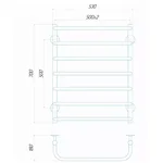 Рушникосушарка електрична Deffi Стандарт 500x700 правий, 100 Вт, чорний