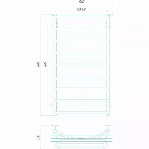 Рушникосушарка водяна Deffi Юність 500х900 мм