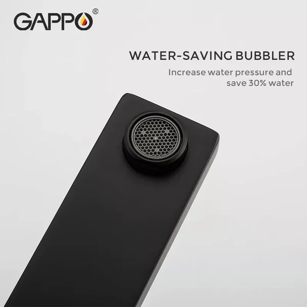 Душова система GAPPO G2417-6, вилив - перемикач на лійку, чорний