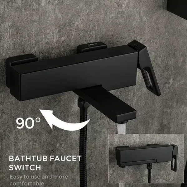 Змішувач для ванни GAPPO G3217-6, чорний